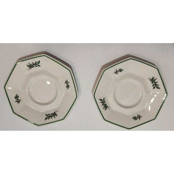 Set of 2 Nikko Christmastime Octagon Shaped  3.5” Cups and 6” Saucers - Picture 5 of 10